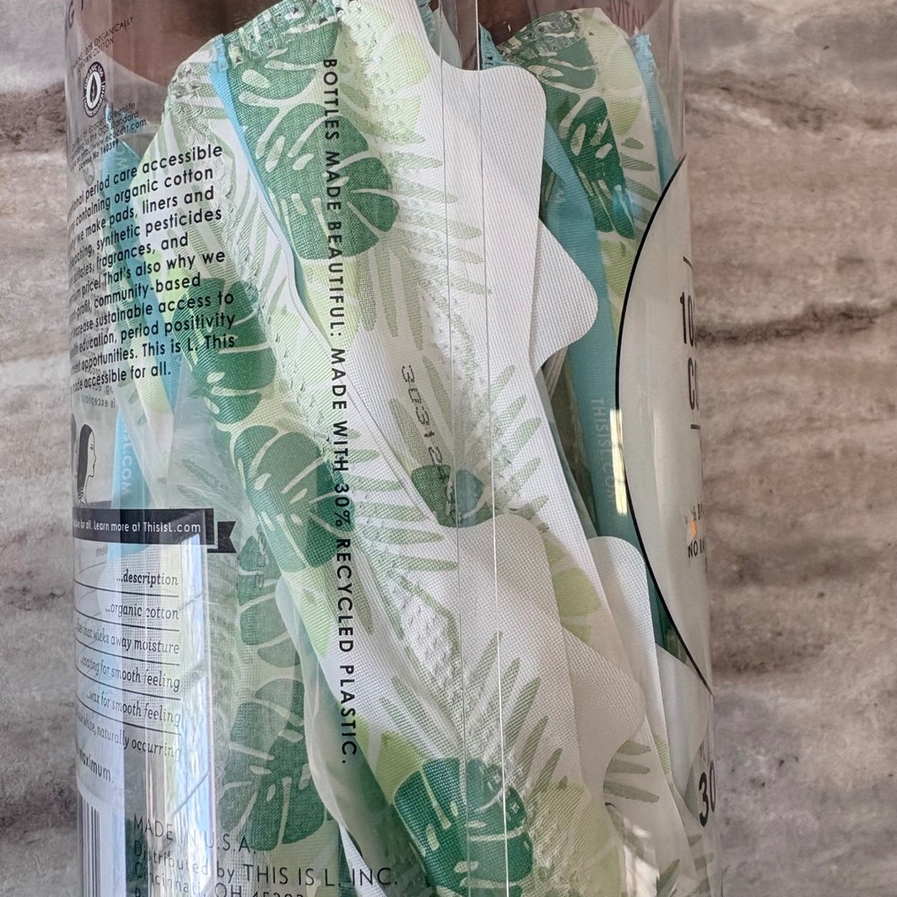 L. 100% Organic Cotton Core Tampons Regular Absorbency 30 Count BPA-Free Plastic - Picture 8 of 9